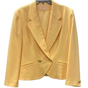 Pendleton Vintage Spring Style 80’s Style Soft Yellow Wool Blazer Size 14